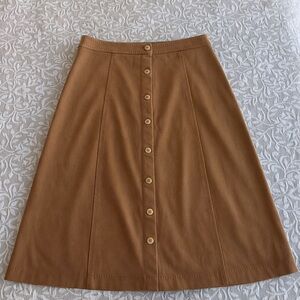 Max Studio Camel Faux Suede A-Line Skirt